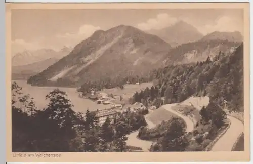 (4288) AK Urfeld am Walchensee, Hotel Jäger am See, vor 1945