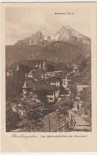 (4201) AK Berchtesgaden, Ortsansicht, Watzmann 1928