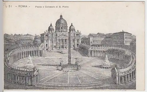 (4190) AK Rom, Vatikan, Petersplatz, Petersdom, bis 1905