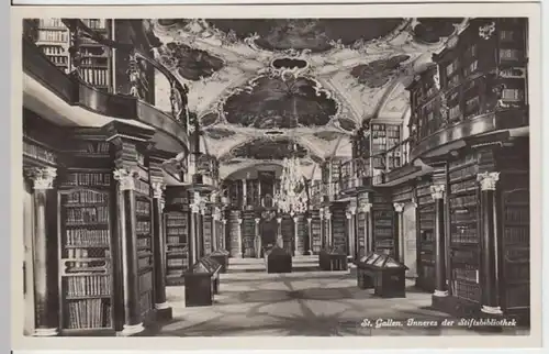 (4093) Foto AK St. Gallen, Stiftsbibliothek, Inneres 1932