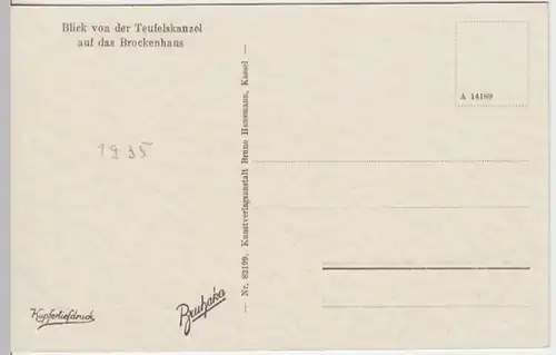 (3986) AK Brocken, Harz, Brockenhaus, um 1935