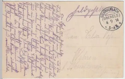 (3897) AK Schnierlach, Lapoutroie, Elsass, Panorama, Feldpost 1914