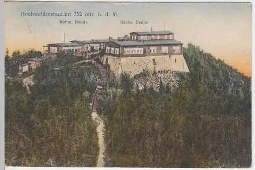 (3890) AK Hochwald, Zittauer Geb., Hochwaldrestaurant, Bauden 1919