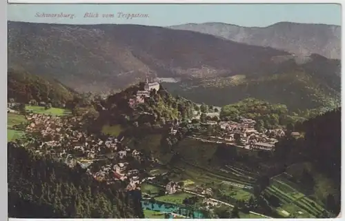 (3874) AK Schwarzburg, Schloss, Panorama 1919