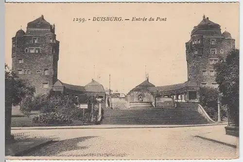 (3828) AK Duisburg, Tervuren, Aufgang Brücke 1925