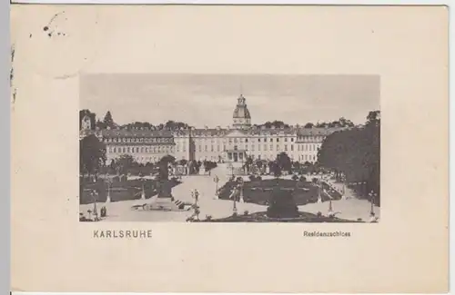 (3815) AK Karlsruhe, B.-Württ., Residenzschloss 1910