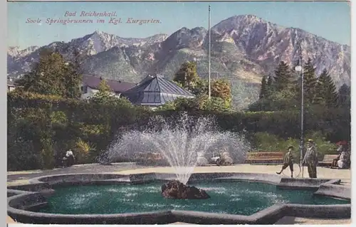 (3805) AK Bad Reichenhall, Solespringbrunnen, Kurgarten 1912