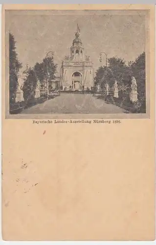 (3795) AK Bayerische Landesausstellung Nürnberg 1896, Ganzsache mit SSt