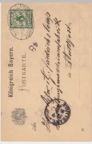 (3795) AK Bayerische Landesausstellung Nürnberg 1896, Ganzsache mit SSt