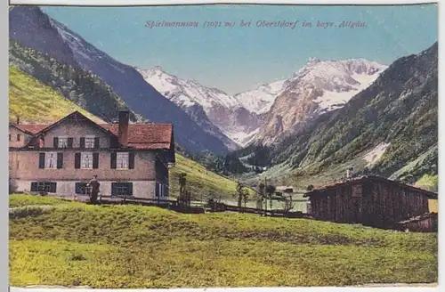 (3787) AK Spielmannsau, Trettachtal, Ortsansicht, vor 1945