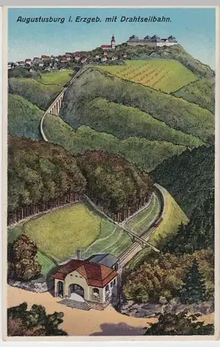 (3779) AK Augustusburg, Erzgeb., Drahtseilbahn 1943