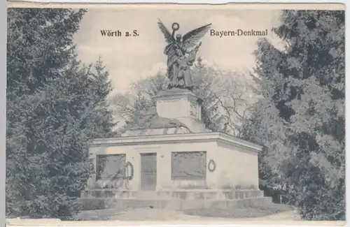 (3776) AK Wörth an der Sauer, Woerth, Elsass, Bayerndenkmal, vor 1945