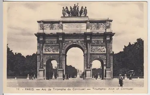 (3727) AK Paris, Arc de Triomphe du Carrousel 1940