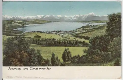 (3726) AK Starnberger See, Panorama 1907
