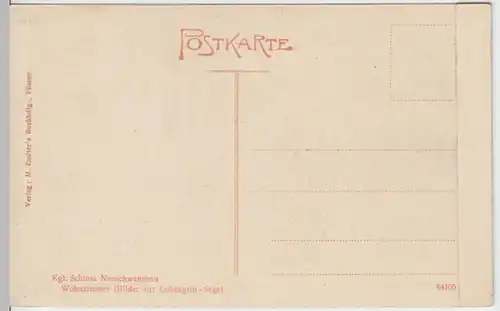 (3669) AK Schloss Neuschwanstein, Hohenschwangau, Wohnzimmer