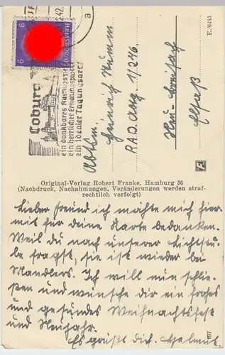 (3593) AK Liedkarte >Komm zurück!< v. Ralf Maria Siegel 1942