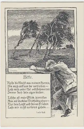 (3535) AK Gedicht, Luise Rolf, Bitte, vor 1945