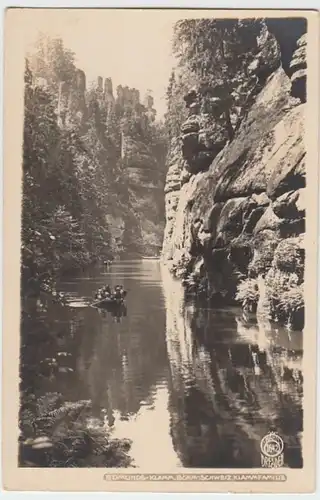 (3533) Foto AK Edmundsklamm, Böhmische Schweiz, vor 1945