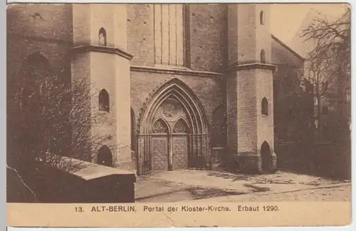 (3482) AK Berlin, Klosterkirche 1910/20er, gelaufen 1961