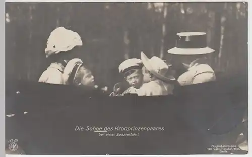 (3451) Foto AK Söhne Prinz Wilhelm v. Preußen 1911