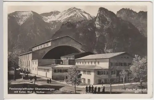 (3440) Foto AK Oberammergau, Passionsspielhaus, Kofel, Notkar 1934