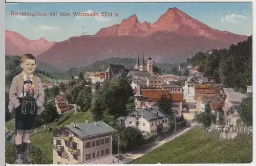 (3439) AK Berchtesgaden, Panorama, Watzmann 1932