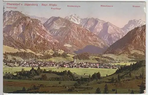 (3412) AK Oberstdorf, Panorama, Riefenkopf, Kegelkopf 1910