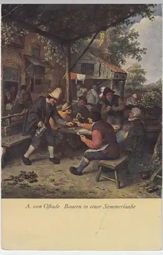 (3400) Künstler AK A. v. Ostade, Bauern in einer Sommerlaube, vor 1945