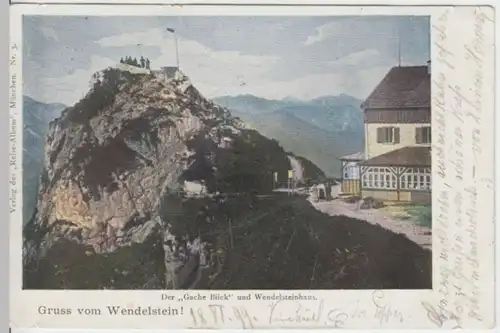(3358) AK Wendelsteinhaus, Gache Blick 1899