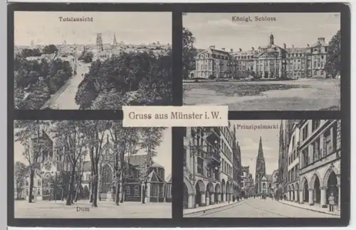 (3324) AK Münster, Westf., Prinzipalmarkt, Schloss, Dom, vor 1945