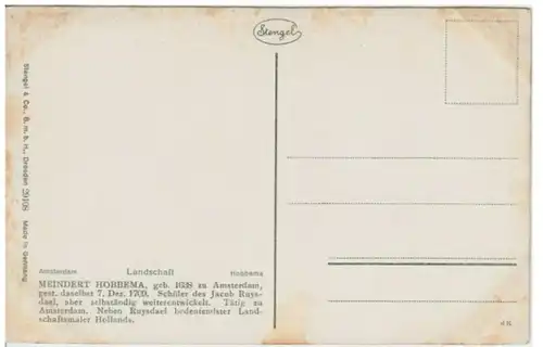 (3323) Künstler AK Meindert Hobbema, Landschaft