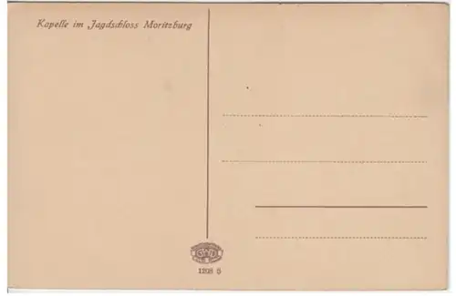 (2734) AK Moritzburg, Sachsen, Kapelle Jagdschloss, Inneres, vor 1945