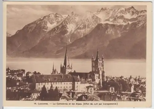 (2672) AK Lausanne, Kathedrale Notre-Dame, Alpen, Sonderstemp. 1937
