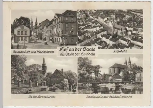 (2599) AK Hof, Saale, Mehrbildkarte 1962