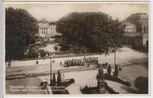 (2553) Foto AK Wiesbaden, Kurhaus, Theater, Kaiser Friedr. Denk. 1927