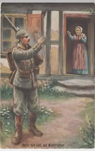 (2472) AK Patriotika, Behüt dich Gott, auf Wiedersehen, Feldpost 1915