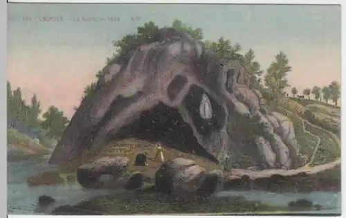 (2445) AK Lourdes, Grotte um 1858, Karte von 1910/20er