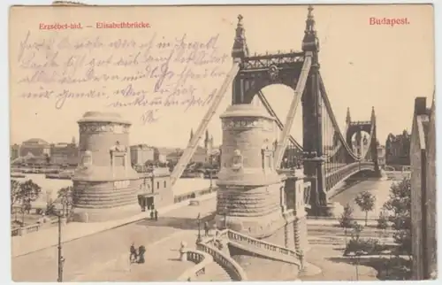 (2416) AK Budapest, Elisabethbrücke 1907