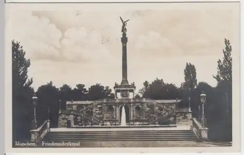 (2398) Foto AK München, Friedensdenkmal 1938