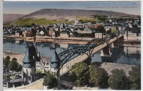 (2343) AK Traben-Trarbach, Stadtansicht, Moselbrücke, vor 1945