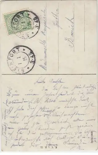 (2311) AK Neujahr, Kinder, Hufeisen, Schlitten, Klee 1915