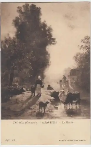 (2286) AK Gemälde von Troyon - Le Moulin 1910