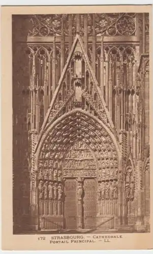 (2281) AK Straßburg, Els., Kathedrale, Hauptportal, vor 1945