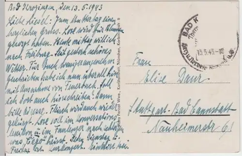 (2193) AK Bad Krozingen, Kurgarten 1943