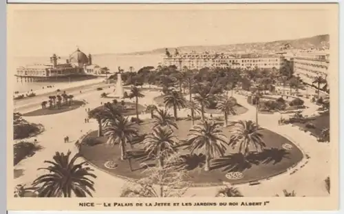 (2113) AK Nizza, Nice, Palais de la Jetee, Garten König Albert I., vor 1945