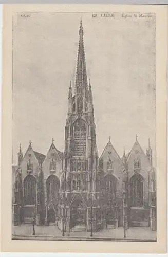 (2100) AK Lille, Frankreich, Kirche Saint-Maurice, vor 1945