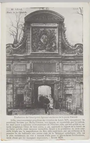 (2098) AK Lille, Frankreich, Tor zur Zitadelle, vor 1945