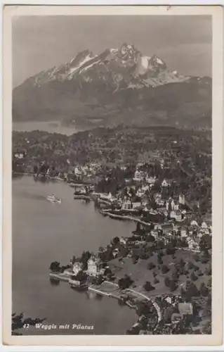 (2089) Foto AK Weggis, Panorama, Pilatus 1933