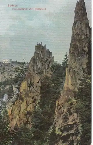 (1905) AK Bodetal, Hexentanzplatz, Hirschgrund, vor 1945