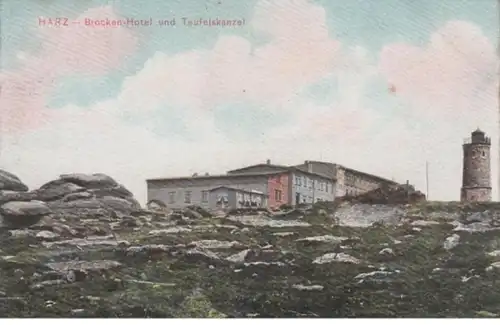 (1876) AK Brocken, Hotel, Teufelskanzel, vor 1945
